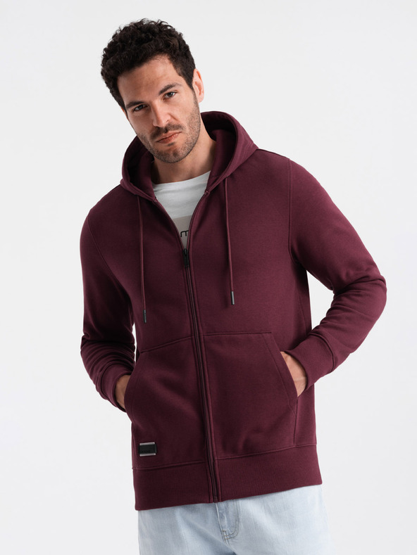 Ombre Clothing Felpa in cotone da uomo BASIC con zip Ombre Clothing