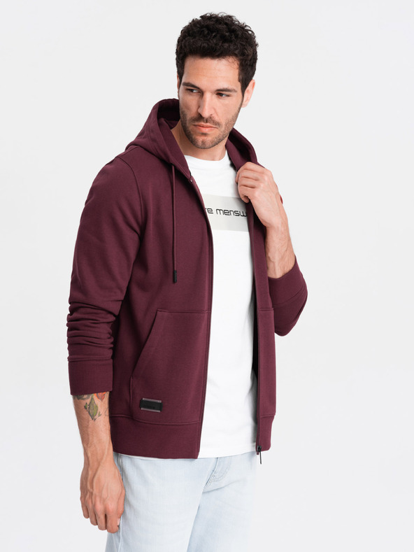 Ombre Clothing Felpa in cotone da uomo BASIC con zip Ombre Clothing