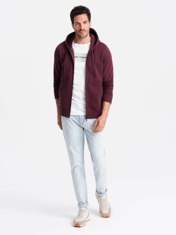 Ombre Clothing Felpa in cotone da uomo BASIC con zip Ombre Clothing