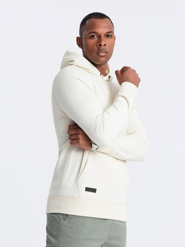 Ombre Clothing Felpa con cappuccio in cotone da uomo BASIC con tasca a marsupio Ombre Clothing