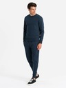Ombre Clothing Felpa uomo BASIC in cotone blu scuro Ombre Clothing