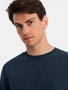 Ombre Clothing Felpa uomo BASIC in cotone blu scuro Ombre Clothing