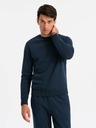 Ombre Clothing Felpa uomo BASIC in cotone blu scuro Ombre Clothing