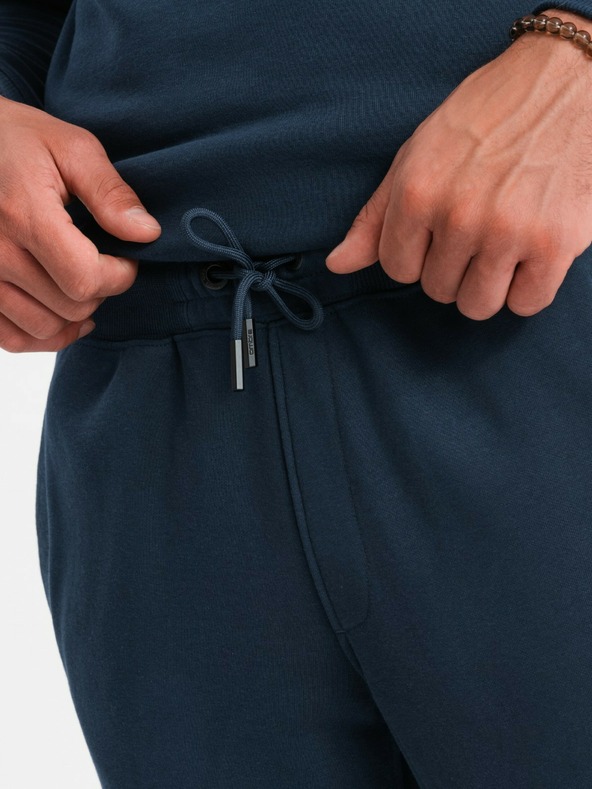 Ombre Clothing Felpa uomo BASIC in cotone blu scuro Ombre Clothing