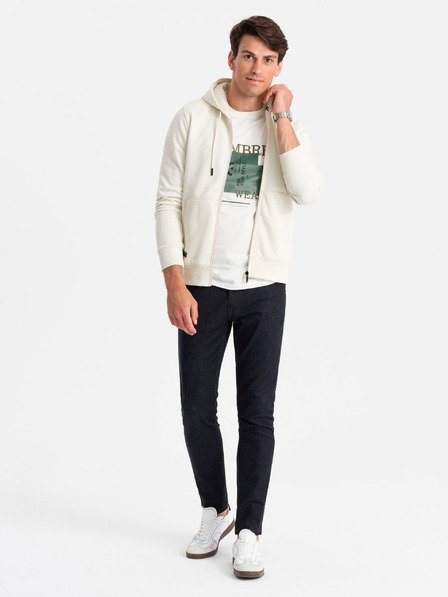 Ombre Clothing Felpa in cotone da uomo BASIC con zip Ombre Clothing