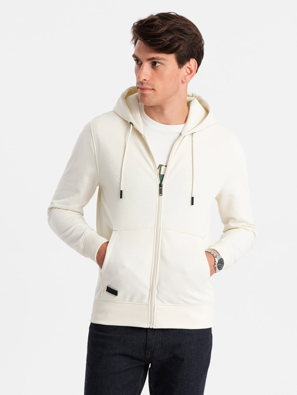 Ombre Clothing Felpa in cotone da uomo BASIC con zip Ombre Clothing