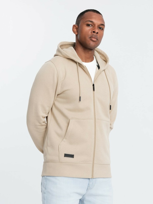 Ombre Clothing Felpa in cotone da uomo BASIC con zip Ombre Clothing