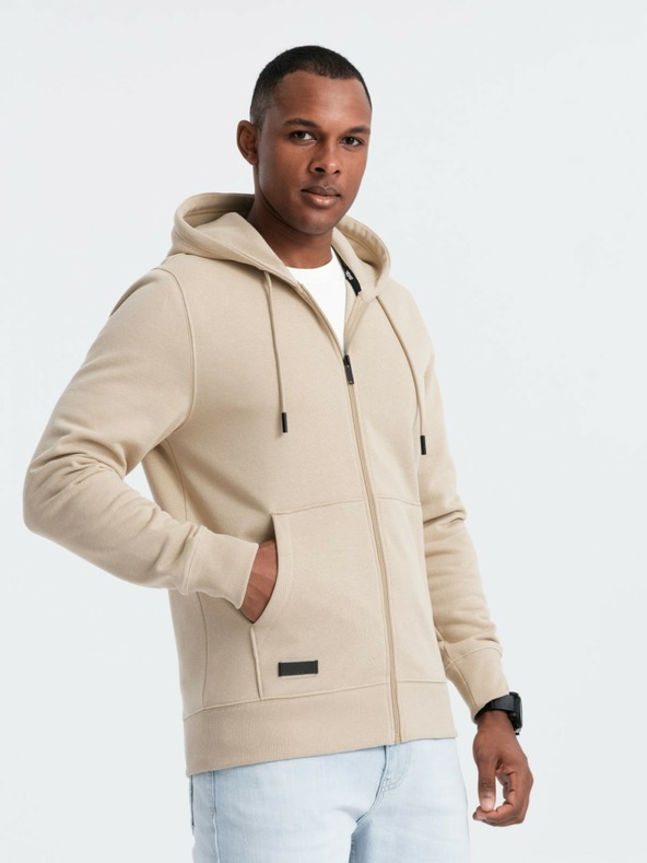 Ombre Clothing Felpa in cotone da uomo BASIC con zip Ombre Clothing