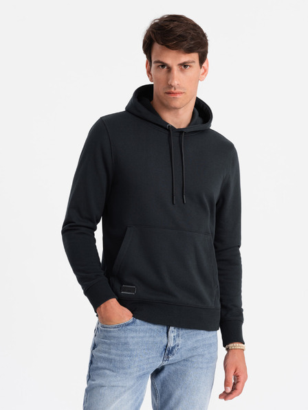 Ombre Clothing Felpa con cappuccio in cotone da uomo BASIC con tasca a marsupio Ombre Clothing