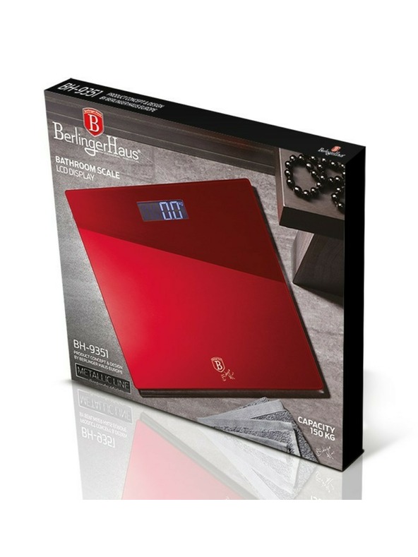 Berlingerhaus Bilancia pesapersone digitale 150 kg Linea Metallica Borgogna BERLINGERHAUS