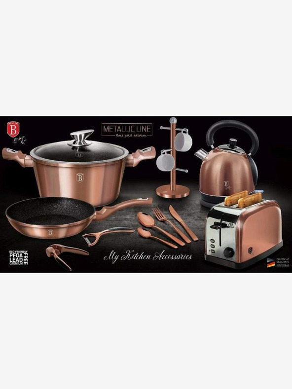 Berlingerhaus Set di posate 24 pezzi in acciaio inox Rosegold Metallic Line II BERLINGERHAUS