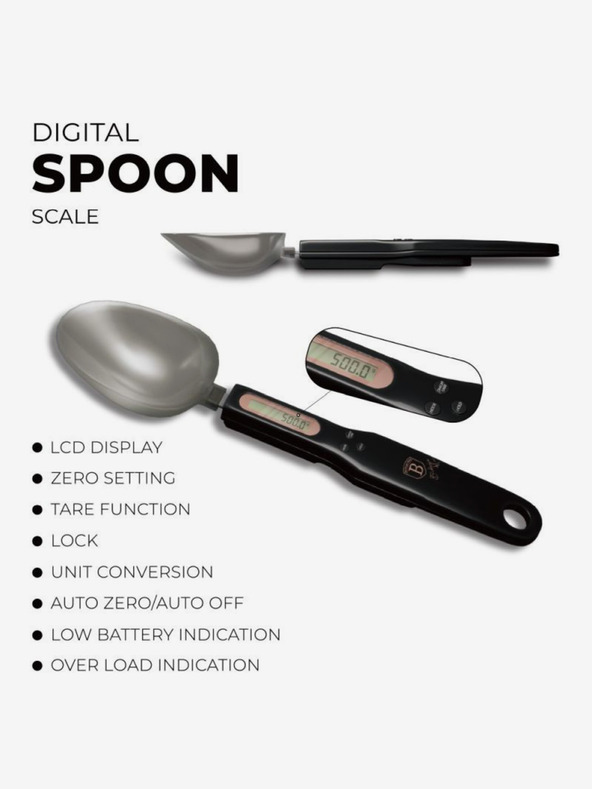 Berlingerhaus Cucchiaio elettronico per pesare Collezione Black Rose BERLINGERHAUS