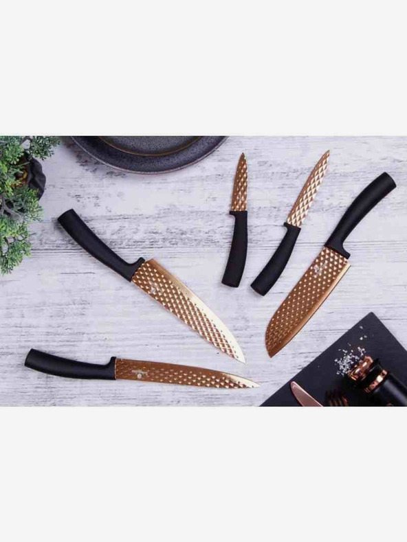 Berlingerhaus Set di cinque coltelli con superficie antiaderente BERLINGERHAUS Black Rose Collection