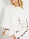 Guess Jeans Felpa bianca donna con logo laterale Guess jeans