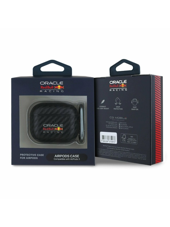 Oracle Red Bull Racing Custodia Red Bull in carbonio per AirPods 3 nero