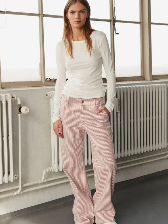 Sofie Schnoor Pantaloni larghi a righe bianchi e rossi da donna Sofie Schnoor