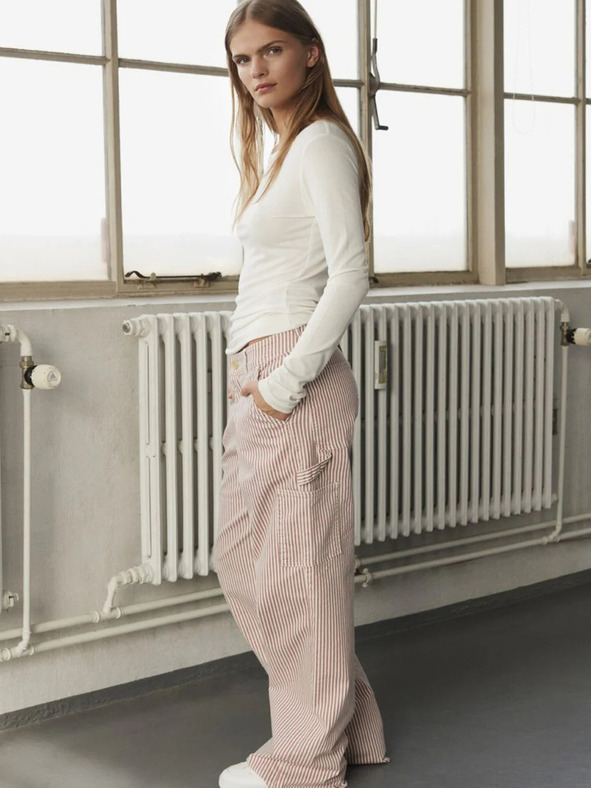 Sofie Schnoor Pantaloni larghi a righe bianchi e rossi da donna Sofie Schnoor