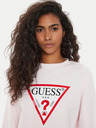 Guess Jeans Felpa rosa da donna con logo big triangle Guess jeans