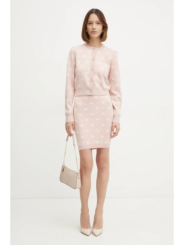 Guess Jeans Minigonna rosa da donna in misto lana con logo 4G Guess jeans