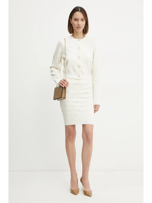 Guess Jeans Minigonna bianca da donna in misto lana con logo 4G Guess jeans