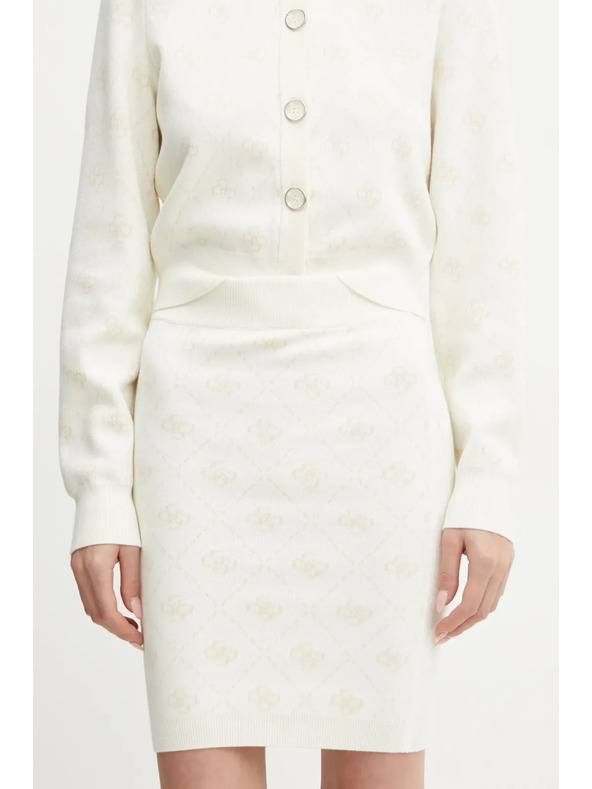 Guess Jeans Minigonna bianca da donna in misto lana con logo 4G Guess jeans