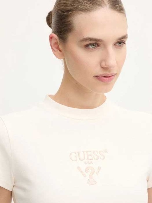 Guess Jeans Maglietta crop bianca Colette da donna Guess jeans