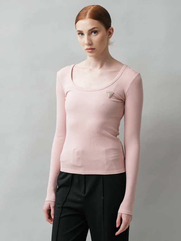 Guess Jeans Maglia rosa a maniche lunghe da donna Guess jeans