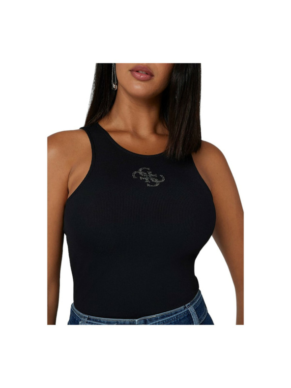 Guess Jeans Canotta nera da donna con logo 4G Guess jeans