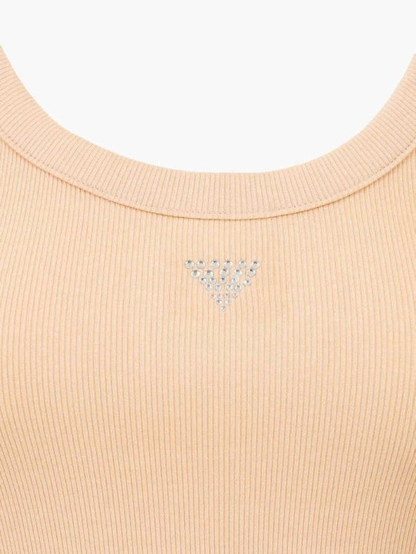 Guess Jeans Canotta beige da donna con logo small triangle Guess jeans
