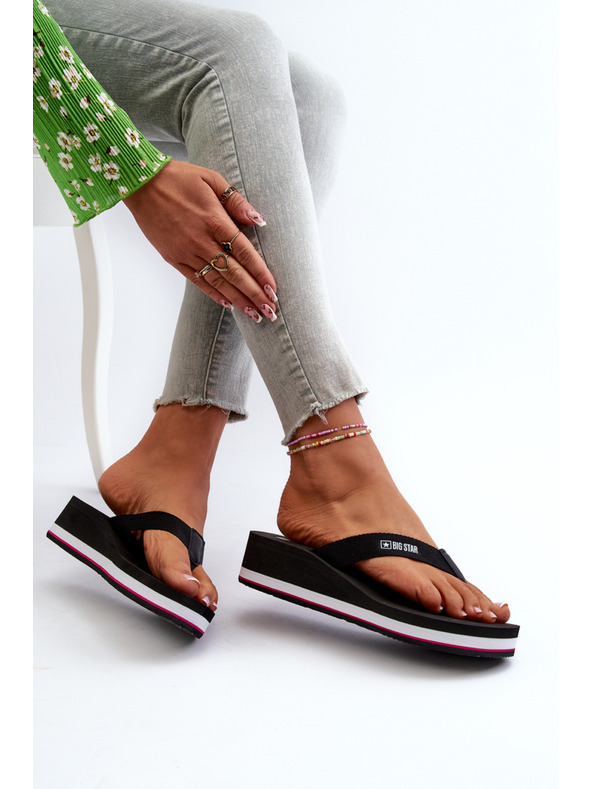 BIG STAR SHOES Infradito con zeppa Big Star Neri Taglia: