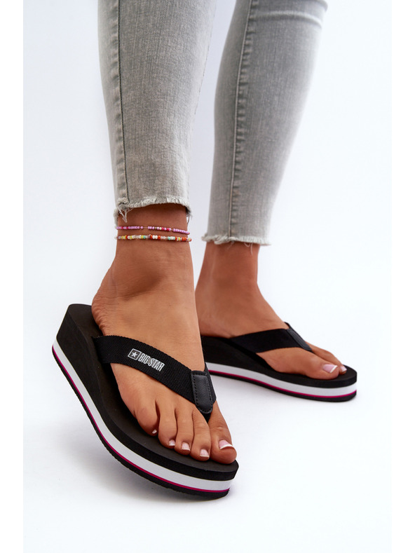 BIG STAR SHOES Infradito con zeppa Big Star Neri Taglia: