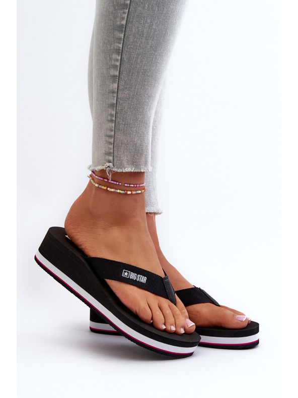 BIG STAR SHOES Infradito con zeppa Big Star Neri Taglia: