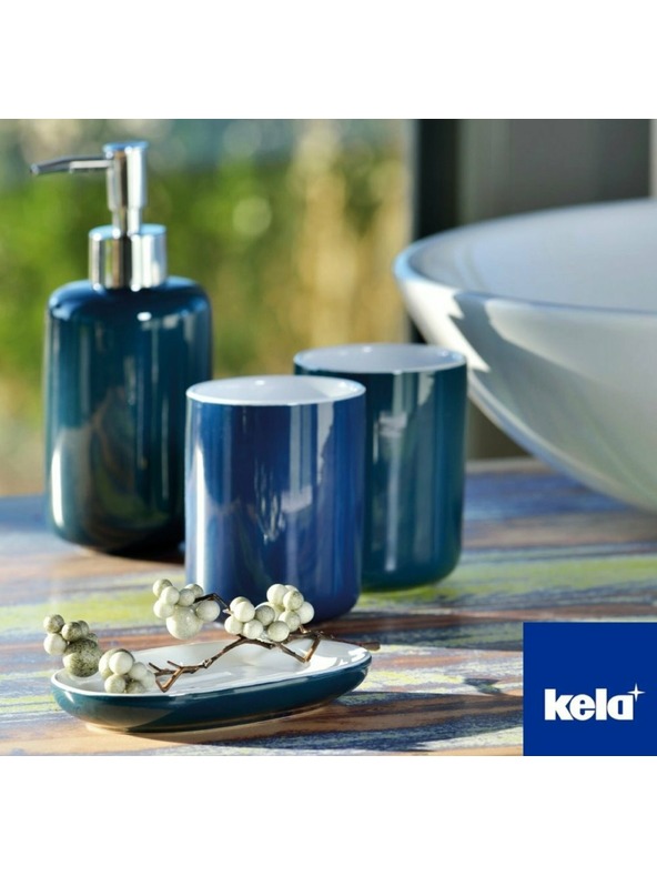 Kela Distributore di sapone ISABELLA in ceramica verde acqua KELA