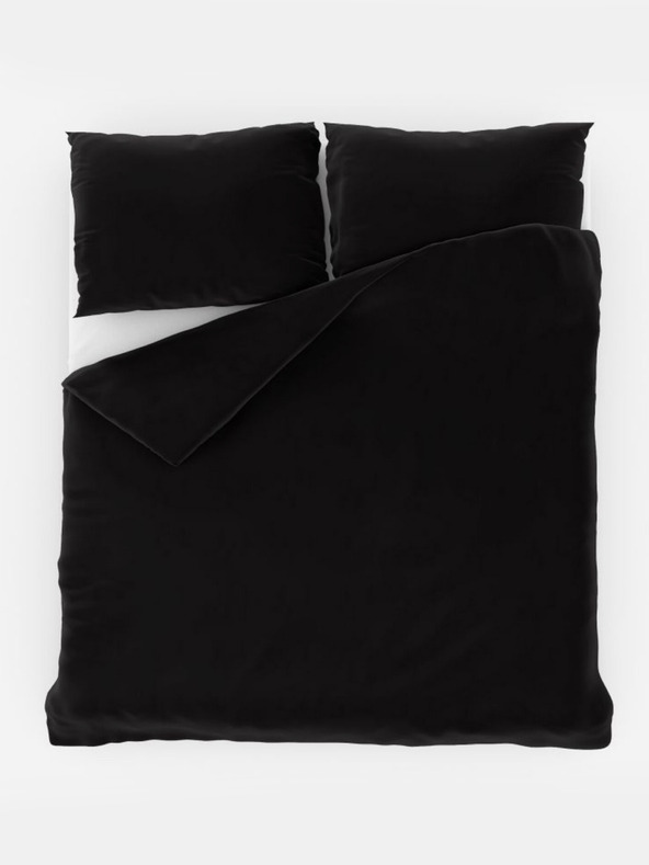 Kvalitex French Solid Cotton Bedding Set 240x200, 70x90cm black