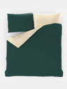 Kvalitex Luxury Collection Extended Satin Bedding Set 140x220, 70x90cm dark green / cream