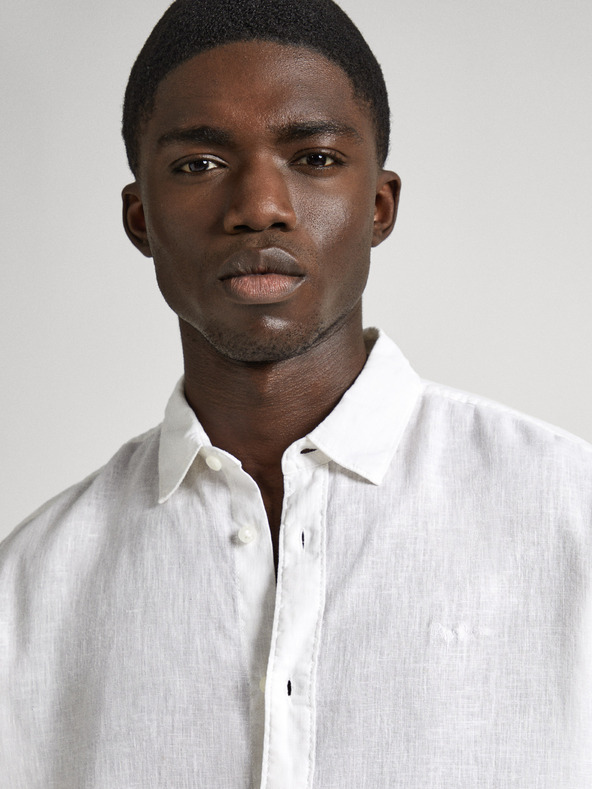 Pepe Jeans Camicia uomo bianca in lino Pepe Jeans