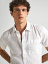 Pepe Jeans Camicia di lino a maniche corte bianca da uomo Pepe Jeans