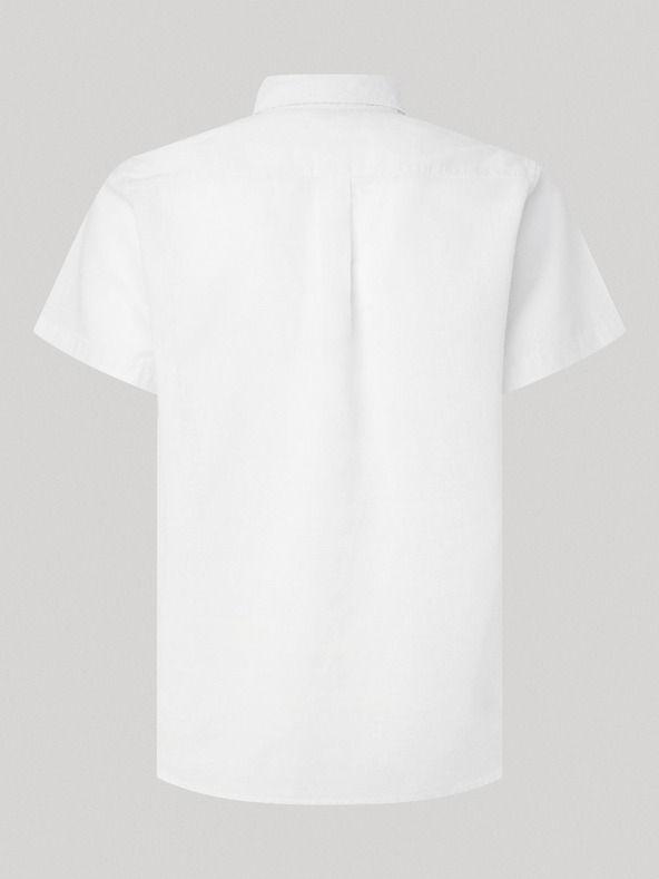 Pepe Jeans Camicia di lino a maniche corte bianca da uomo Pepe Jeans