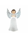Casa de Engel Angelo in poliresina con ali metalliche, con uccellino, 9/108