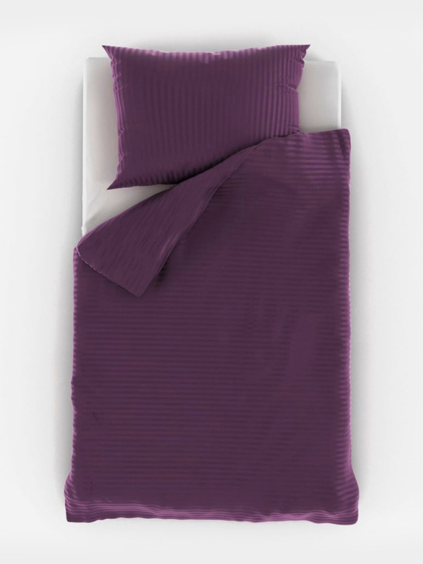 Kvalitex Lenzuola in raso con riga 140x200, 70x90cm VIOLA