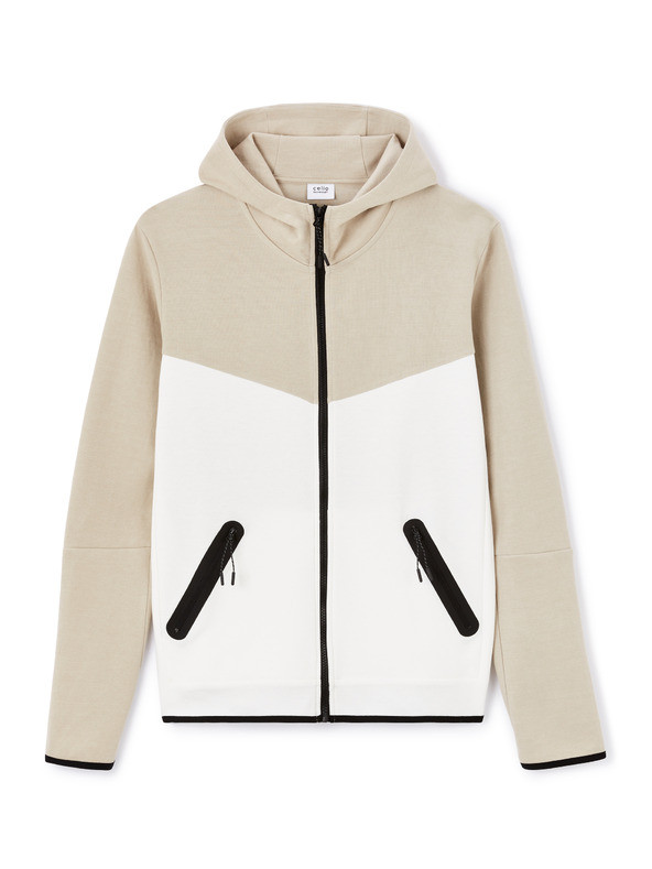 Celio Felpa uomo beige con cappuccio Celio Lenewyoke