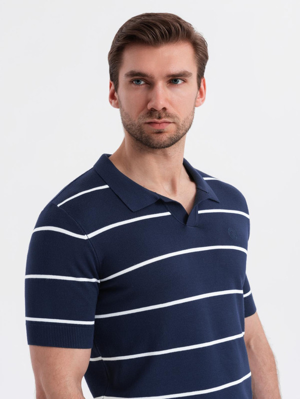 Ombre Clothing Polo in viscosa a righe orizzontali Ombre Clothing