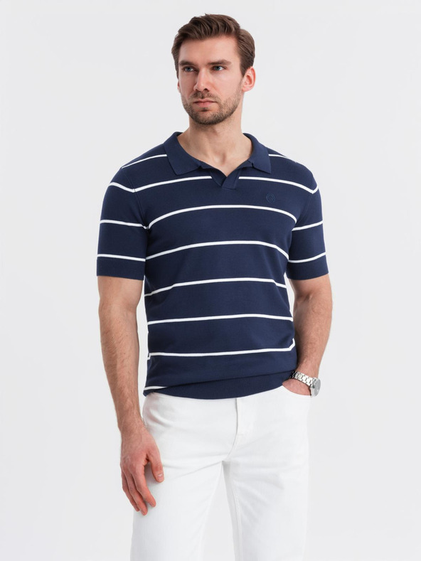Ombre Clothing Polo in viscosa a righe orizzontali Ombre Clothing