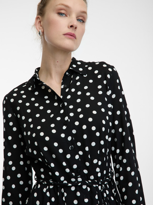 Orsay Vestito camicia nero al ginocchio da donna ORSAY