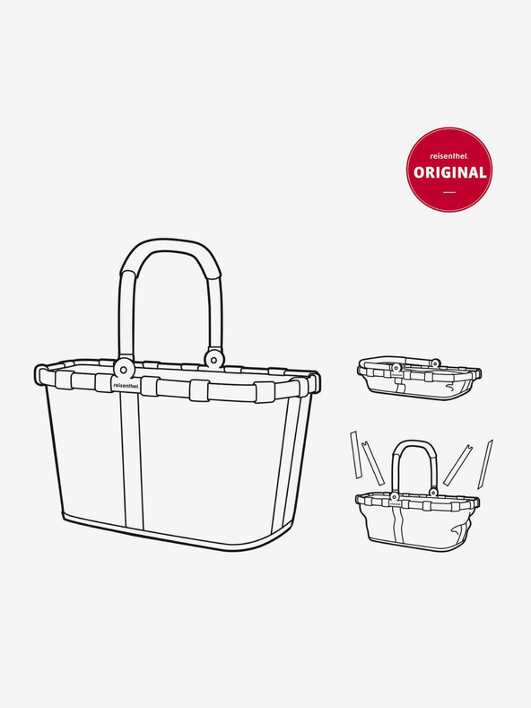 Reisenthel Cestino della spesa grigio con cornice rosa Reisenthel Carrybag