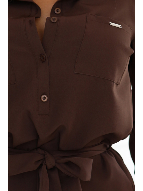 numoco Vestito CAMILLE stile camicia con tasche e laccetti