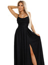 numoco Vestito lungo nero scintillante con allacciatura a corsetto sul retro
