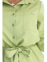 numoco Vestito camicia oliva CAMILLE con tasche e laccio