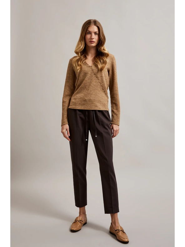 Moodo Top beige da donna a maniche lunghe