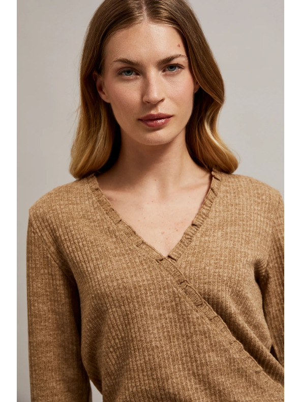 Moodo Top beige da donna a maniche lunghe